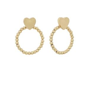 Accented Heart & Ball Ring Earrings